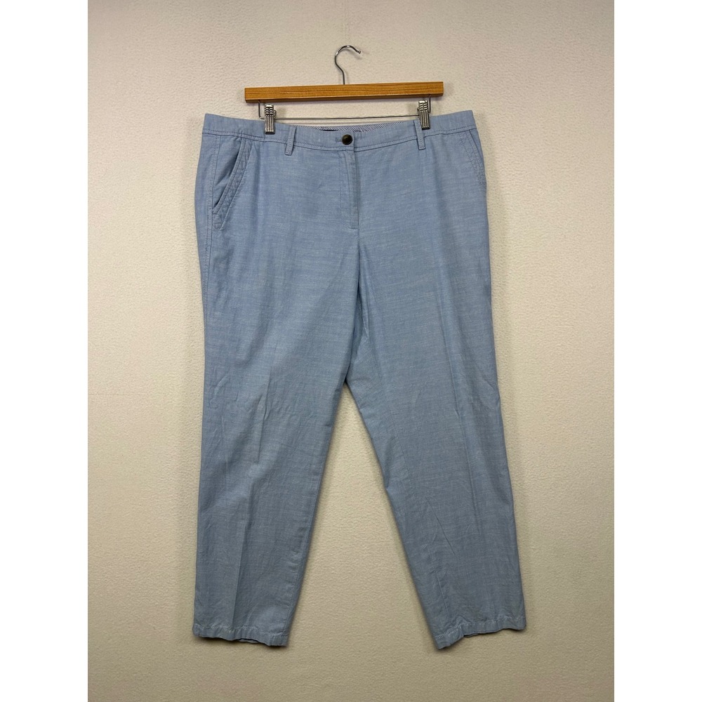 Preppy Coastal Talbots Womens 14 Light Blue Relaxed Chino Cotton Pants